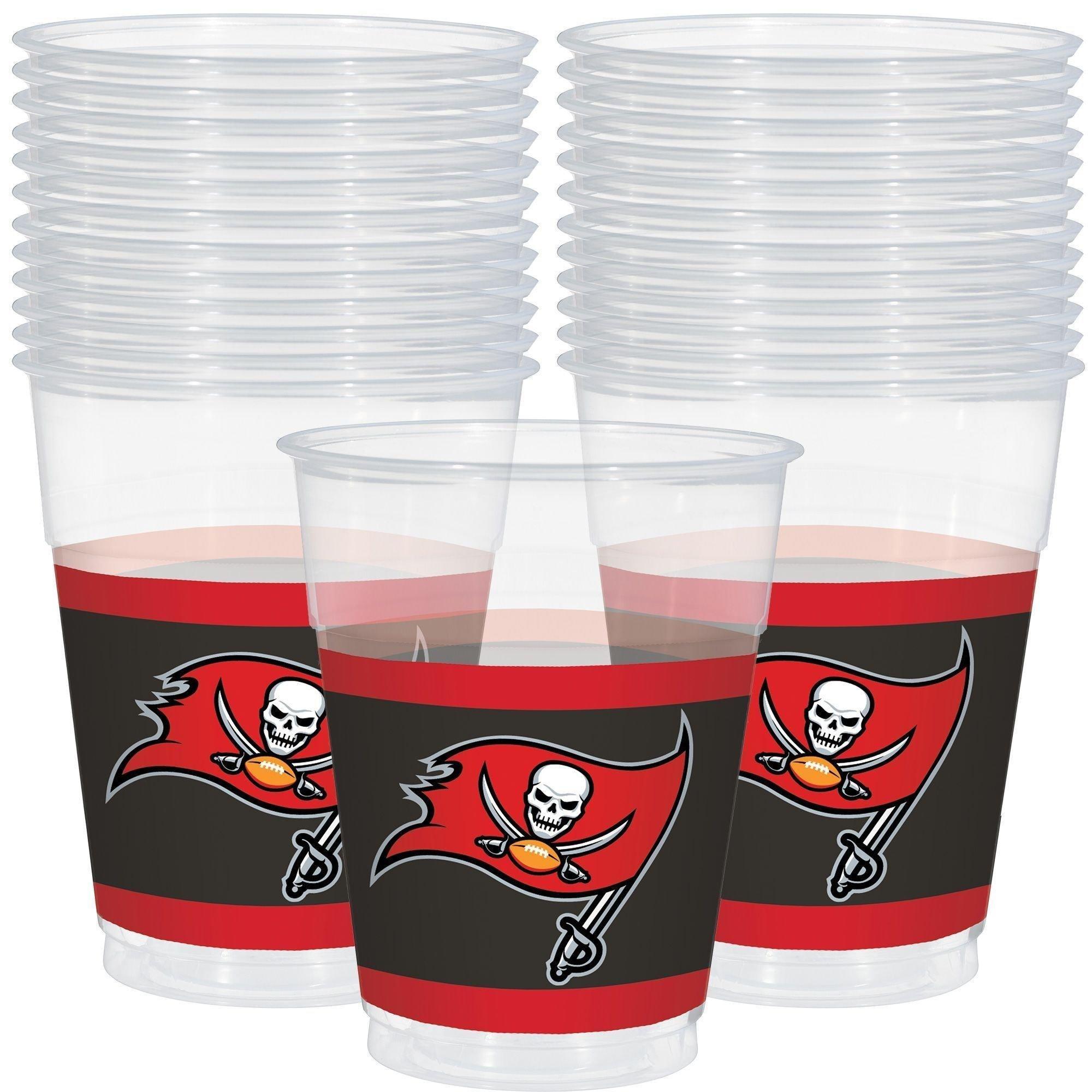 Tampa Bay Buccaneers Party Supplies Pack for 18 Guests - Kit Includes Plates, Napkins, Table Cover, Cups, Cutlery, Serving Bowl, Banner Decoration & Centerpiece